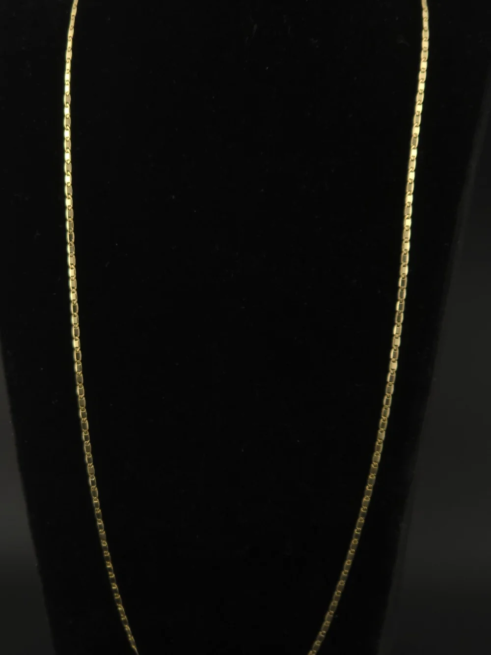 Gold Box Link Long  Necklace - Unisex  Jewelry